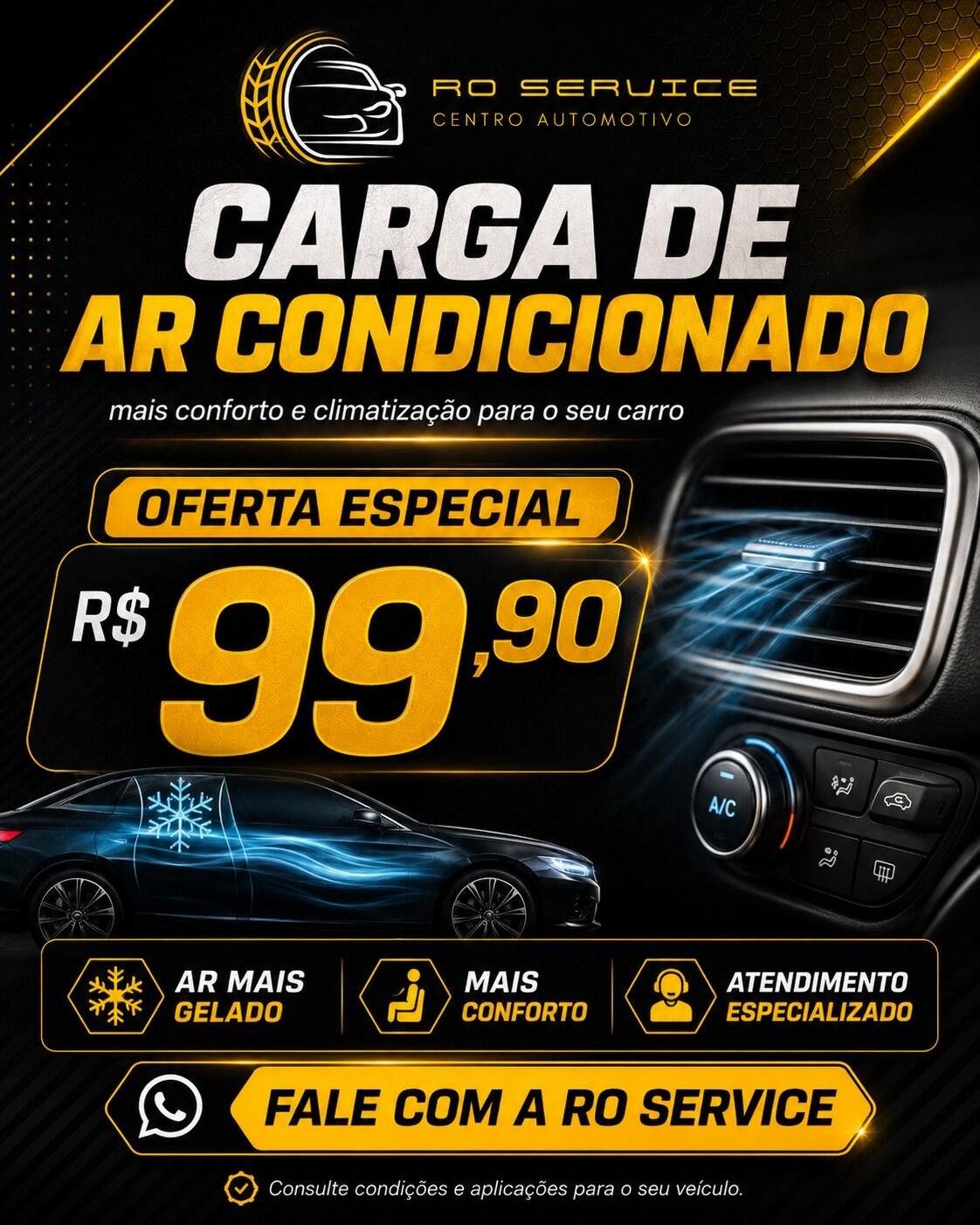 Carga de ar condicionado oferta especial R$ 99,90